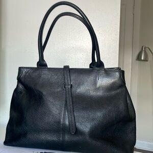 Black leather purse.